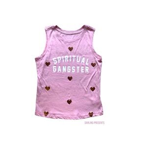 SPIRITUAL GANGSTER HEART TANK TOP GIRLS COLOR PINK SIZE M/12